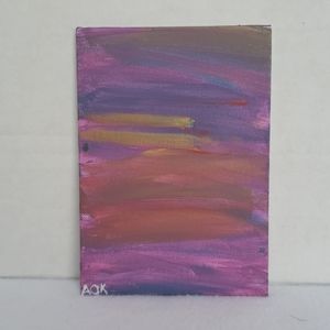 Traveling Sunset. Orginal acrylic painting.